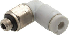 Norgren - 1/8" Tube OD, 10-32 UNF Brass Push-to-Connect Tube Male Swivel Elbow - Tube to Male UNF Connection, 150 Max psi, Nitrile O-Ring, 0 to 175°F Working Temp - Industrial Tool & Supply