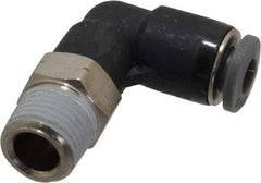 Norgren - 5/32" Tube OD, 1/8 NPTF Brass Push-to-Connect Tube Male Swivel Elbow - Tube to Male NPT Connection, 150 Max psi, Nitrile O-Ring, 0 to 175°F Working Temp - Industrial Tool & Supply