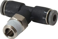 Norgren - 5/32" Tube OD, 1/8 NPTF Brass Push-to-Connect Tube Male Swivel Branch Tee - Tube to Male NPT Connection, 150 Max psi, Nitrile O-Ring, 0 to 175°F Working Temp - Industrial Tool & Supply