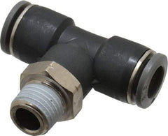 Norgren - 3/8" Tube OD, 1/4 NPTF Brass Push-to-Connect Tube Male Swivel Branch Tee - Tube to Male NPT Connection, 150 Max psi, Nitrile O-Ring, 0 to 175°F Working Temp - Industrial Tool & Supply