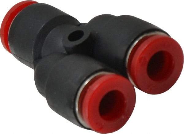 Norgren - 6mm Tube OD, Brass Push-to-Connect Tube Parallel Y - 150 Max psi, Tube to Tube Connection, Nitrile O-Ring, 0 to 175°F Working Temp - Industrial Tool & Supply