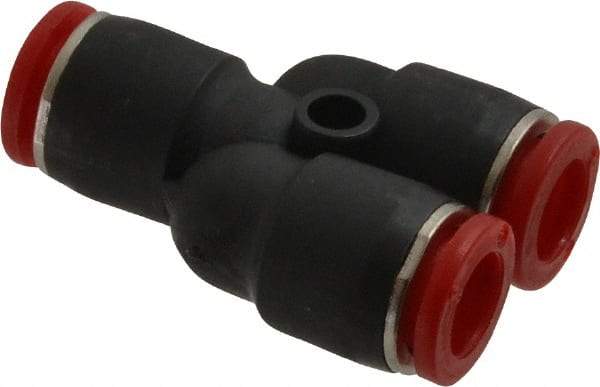 Norgren - 8mm Tube OD, Brass Push-to-Connect Tube Parallel Y - 150 Max psi, Tube to Tube Connection, Nitrile O-Ring, 0 to 175°F Working Temp - Industrial Tool & Supply