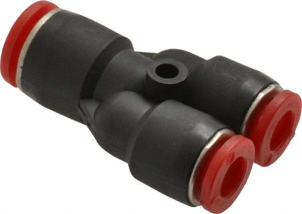 Norgren - 8 x 8 x 6mm Tube OD, Brass Push-to-Connect Tube Parallel Y - 150 Max psi, Tube to Tube Connection, Nitrile O-Ring, 0 to 175°F Working Temp - Industrial Tool & Supply