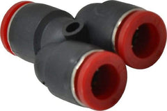 Norgren - 10mm Tube OD, Brass Push-to-Connect Tube Parallel Y - 150 Max psi, Tube to Tube Connection, Nitrile O-Ring, 0 to 175°F Working Temp - Industrial Tool & Supply