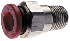 Norgren - 8mm Tube OD, 1/2 BSPT Brass Push-to-Connect Tube Male Connector - Tube to Male BSPT Connection, 150 Max psi, Nitrile O-Ring, 0 to 175°F Working Temp - Industrial Tool & Supply