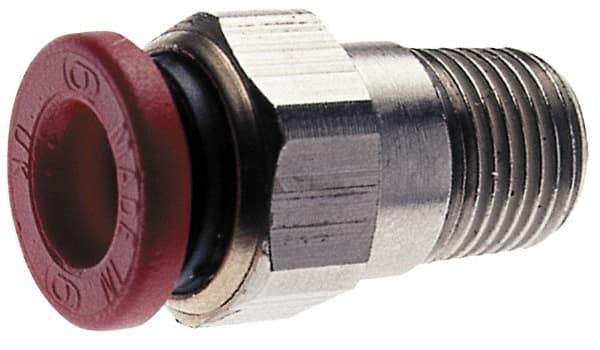 Norgren - 1/8" Tube OD, 1/16 NPTF Brass Push-to-Connect Tube Male Connector - Tube to Male NPT Connection, 150 Max psi, Nitrile O-Ring, 0 to 175°F Working Temp - Industrial Tool & Supply