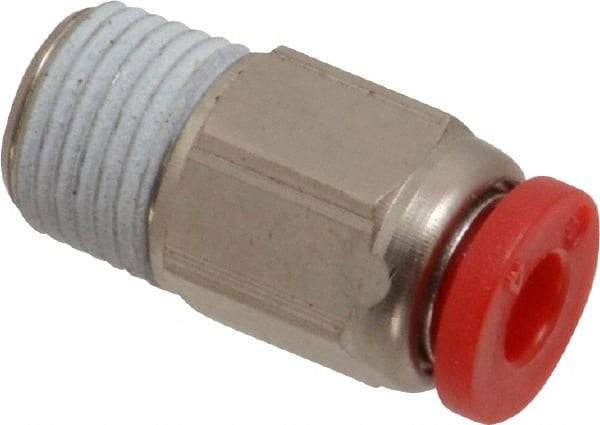 Norgren - 4mm Tube OD, 1/8 BSPT Brass Push-to-Connect Tube Male Connector - Tube to Male BSPT Connection, 150 Max psi, Nitrile O-Ring, 0 to 175°F Working Temp - Industrial Tool & Supply