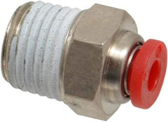 Norgren - 4mm Tube OD, 1/4 BSPT Brass Push-to-Connect Tube Male Connector - Tube to Male BSPT Connection, 150 Max psi, Nitrile O-Ring, 0 to 175°F Working Temp - Industrial Tool & Supply