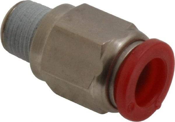 Norgren - 8mm Tube OD, 1/8 BSPT Brass Push-to-Connect Tube Male Connector - Tube to Male BSPT Connection, 150 Max psi, Nitrile O-Ring, 0 to 175°F Working Temp - Industrial Tool & Supply