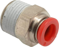 Norgren - 8mm Tube OD, 3/8 BSPT Brass Push-to-Connect Tube Male Connector - Tube to Male BSPT Connection, 150 Max psi, Nitrile O-Ring, 0 to 175°F Working Temp - Industrial Tool & Supply