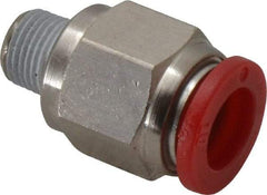 Norgren - 10mm Tube OD, 1/8 BSPT Brass Push-to-Connect Tube Male Connector - Tube to Male BSPT Connection, 150 Max psi, Nitrile O-Ring, 0 to 175°F Working Temp - Industrial Tool & Supply