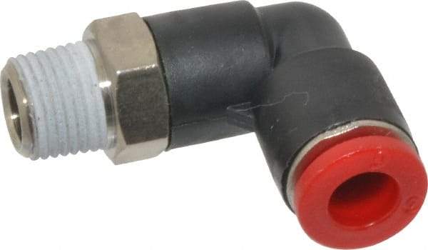Norgren - 6mm Tube OD, 1/8 BSPT Brass Push-to-Connect Tube Male Swivel Elbow - Tube to Male BSPT Connection, 150 Max psi, Nitrile O-Ring, 0 to 175°F Working Temp - Industrial Tool & Supply