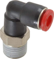 Norgren - 6mm Tube OD, 1/4 BSPT Brass Push-to-Connect Tube Male Swivel Elbow - Tube to Male BSPT Connection, 150 Max psi, Nitrile O-Ring, 0 to 175°F Working Temp - Industrial Tool & Supply