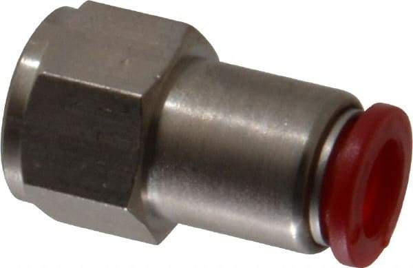 Norgren - 8mm Tube OD, 1/4 BSPP Brass Push-to-Connect Tube Female Connector - Tube to Female BSPP Connection, 150 Max psi, Nitrile O-Ring, 0 to 175°F Working Temp - Industrial Tool & Supply