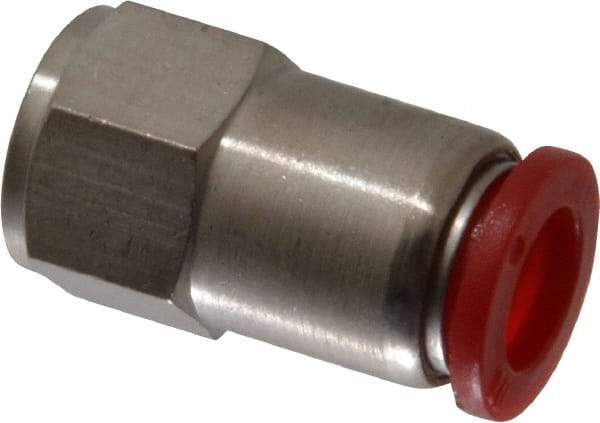 Norgren - 10mm Tube OD, 1/4 BSPP Brass Push-to-Connect Tube Female Connector - Tube to Female BSPP Connection, 150 Max psi, Nitrile O-Ring, 0 to 175°F Working Temp - Industrial Tool & Supply