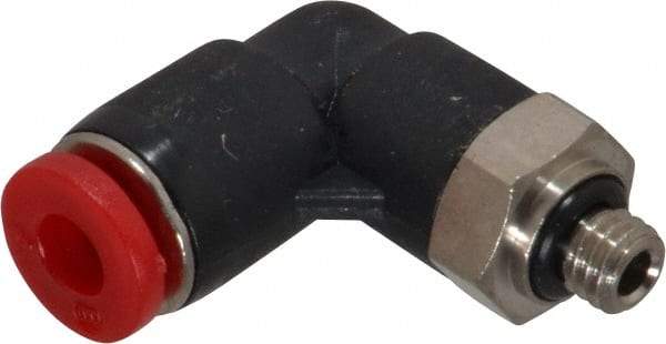 Norgren - 4mm Tube OD, M5 Metric Brass Push-to-Connect Tube Male Swivel Elbow - Tube to Metric Thread Connection, 150 Max psi, Nitrile O-Ring, 0 to 175°F Working Temp - Industrial Tool & Supply