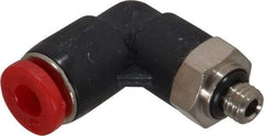 Norgren - 4mm Tube OD, M5 Metric Brass Push-to-Connect Tube Male Swivel Elbow - Tube to Metric Thread Connection, 150 Max psi, Nitrile O-Ring, 0 to 175°F Working Temp - Industrial Tool & Supply