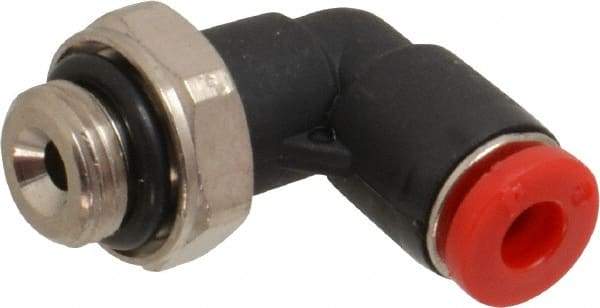 Norgren - 4mm Tube OD, 1/8 BSPP Brass Push-to-Connect Tube Male Swivel Elbow - Tube to Male BSPP Connection, 150 Max psi, Nitrile O-Ring, 0 to 175°F Working Temp - Industrial Tool & Supply