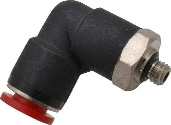 Norgren - 6mm Tube OD, M5 Metric Brass Push-to-Connect Tube Male Swivel Elbow - Tube to Metric Thread Connection, 150 Max psi, Nitrile O-Ring, 0 to 175°F Working Temp - Industrial Tool & Supply