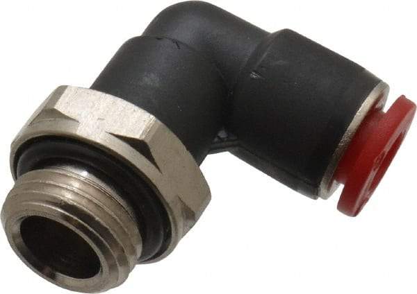 Norgren - 6mm Tube OD, 1/4 BSPP Brass Push-to-Connect Tube Male Swivel Elbow - Tube to Male BSPP Connection, 150 Max psi, Nitrile O-Ring, 0 to 175°F Working Temp - Industrial Tool & Supply