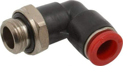 Norgren - 8mm Tube OD, 1/4 BSPP Brass Push-to-Connect Tube Male Swivel Elbow - Tube to Male BSPP Connection, 150 Max psi, Nitrile O-Ring, 0 to 175°F Working Temp - Industrial Tool & Supply