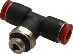 Norgren - 6mm Tube OD, 1/8 BSPP Brass Push-to-Connect Tube Male Swivel Branch Tee - Tube to Male BSPP Connection, 150 Max psi, Nitrile O-Ring, 0 to 175°F Working Temp - Industrial Tool & Supply