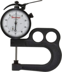 Starrett - 0 to 1 Inch Measurement, 0.001 Inch Graduation, 2-1/2 Inch Throat Depth, Dial Thickness Gage - 2-1/4 Inch Dial Diameter - Industrial Tool & Supply