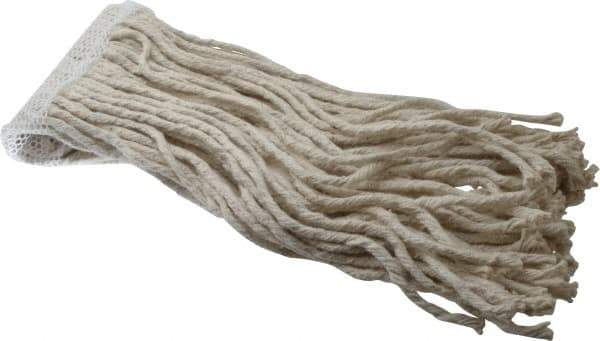 PRO-SOURCE - 5" White Head Band, Small Cotton Cut End Mop Head - 8 Ply, Clamp Jaw Connection, Use for Stripping/Finishing - Industrial Tool & Supply