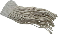 PRO-SOURCE - 5" White Head Band, Medium Cotton Cut End Mop Head - 8 Ply, Clamp Jaw Connection, Use for Stripping/Finishing - Industrial Tool & Supply