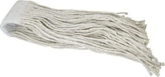 PRO-SOURCE - 5" White Head Band, X-Large Cotton Cut End Mop Head - 8 Ply, Clamp Jaw Connection, Use for Stripping/Finishing - Industrial Tool & Supply