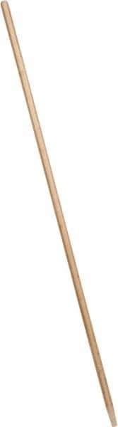 PRO-SOURCE - 60 x 1-1/8" Wood Handle for Outdoor Street Brooms & Window Brushes - Tapered Connection, Tan - Industrial Tool & Supply