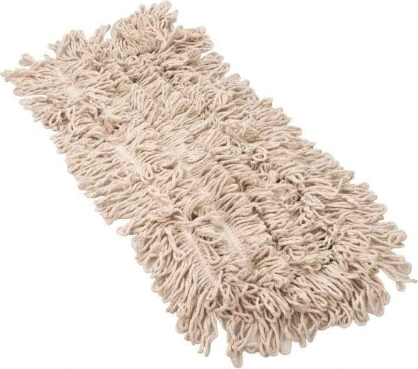 PRO-SOURCE - 24" Long x 5" Wide Yarn Blend Dust Mop Head - Snap-On, White, Looped Head, Launderable - Industrial Tool & Supply