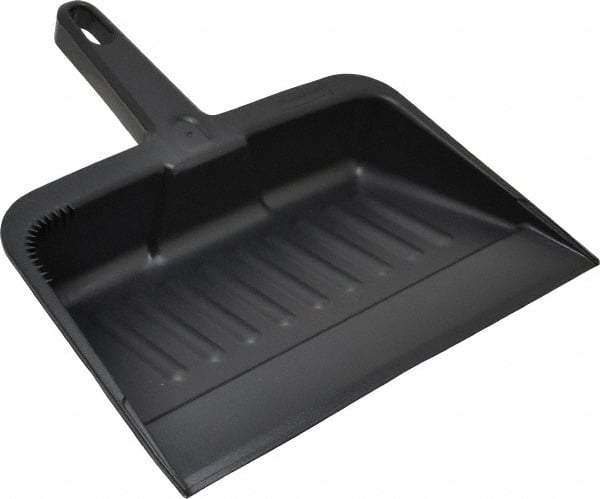 Rubbermaid - 12-1/4" Wide x 2-5/8" High, Handheld Dustpan - Plastic Body, 5" Plastic Handle, Black - Industrial Tool & Supply