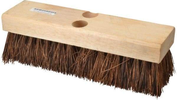 PRO-SOURCE - 2" Bristle Length, Palmyra Scrub Brush - 10" OAL, Tapered Handle, Hardwood Block - Industrial Tool & Supply