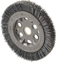 Anderson - 4-1/4" OD, 5/8" Arbor Hole, Crimped Nylon Wheel Brush - 7/16" Face Width - Industrial Tool & Supply