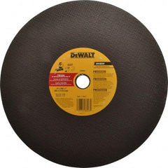 DeWALT - 14" Aluminum Oxide Cutoff Wheel - 7/64" Thick, 1" Arbor, 5,000 Max RPM, Use with Stationary Tools - Industrial Tool & Supply
