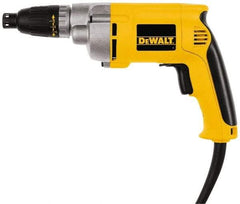 DeWALT - Pistol Grip Handle, 2,500 RPM, 132 In/Lb Torque, Electric Screwdriver - 1/4" Bit Holder, 110 Volts, 6.5 Amps - Industrial Tool & Supply