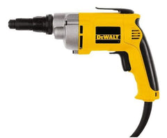 DeWALT - Pistol Grip Handle, 2,500 RPM, 132 In/Lb Torque, Electric Screwdriver - 1/4" Bit Holder, 120 Volts, 6.5 Amps - Industrial Tool & Supply
