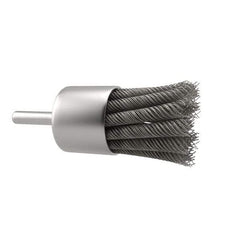 Anderson - 1-1/8" Brush Diam, Knotted, End Brush - 1/4" Diam Shank, 22,000 Max RPM - Industrial Tool & Supply
