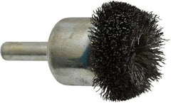 Anderson - 1-1/4" Brush Diam, Crimped, Flared End Brush - 1/4" Diam Shank, 20,000 Max RPM - Industrial Tool & Supply