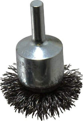 Anderson - 1-1/2" Brush Diam, Crimped, Flared End Brush - 1/4" Diam Shank, 20,000 Max RPM - Industrial Tool & Supply