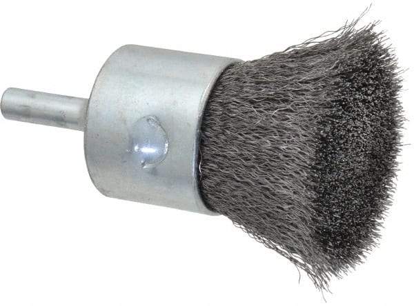 Anderson - 1" Brush Diam, Crimped, End Brush - 1/4" Diam Shank, 22,000 Max RPM - Industrial Tool & Supply