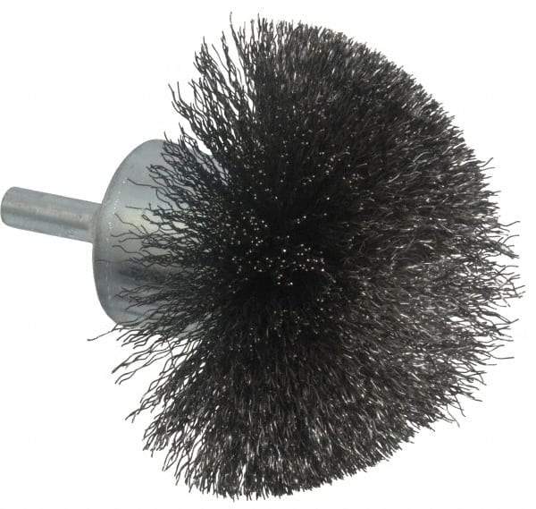 Anderson - 2-3/4" Brush Diam, Crimped, Flared End Brush - 1/4" Diam Shank, 16,000 Max RPM - Industrial Tool & Supply