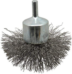 Anderson - 3" Brush Diam, Crimped, Flared End Brush - 1/4" Diam Shank, 16,000 Max RPM - Industrial Tool & Supply