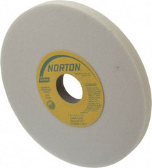 Norton - 7" Diam x 1-1/4" Hole x 1/2" Thick, L Hardness, 60 Grit Surface Grinding Wheel - Aluminum Oxide, Type 1, Medium Grade, 3,600 Max RPM, Vitrified Bond, No Recess - Industrial Tool & Supply