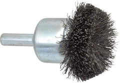 Anderson - 1-1/2" Brush Diam, Crimped, Flared End Brush - 1/4" Diam Shank, 20,000 Max RPM - Industrial Tool & Supply