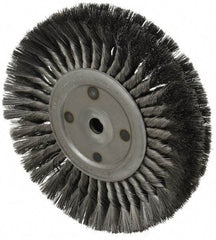 Anderson - 10" OD, 3/4" Arbor Hole, Knotted Steel Wheel Brush - 11/16" Face Width, 2-1/4" Trim Length, 0.014" Filament Diam, 4,500 RPM - Industrial Tool & Supply