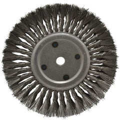 Anderson - 10" OD, 3/4" Arbor Hole, Knotted Steel Wheel Brush - 11/16" Face Width, 2-1/4" Trim Length, 0.016" Filament Diam, 4,500 RPM - Industrial Tool & Supply