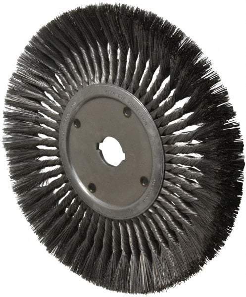 Anderson - 12" OD, 1-1/4" Arbor Hole, Knotted Steel Wheel Brush - 3/4" Face Width, 3-1/8" Trim Length, 0.014" Filament Diam, 3,600 RPM - Industrial Tool & Supply