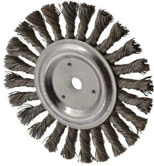 Anderson - 6" OD, 5/8" Arbor Hole, Knotted Steel Wheel Brush - 7/16" Face Width, 1-7/16" Trim Length, 0.025" Filament Diam, 9,000 RPM - Industrial Tool & Supply